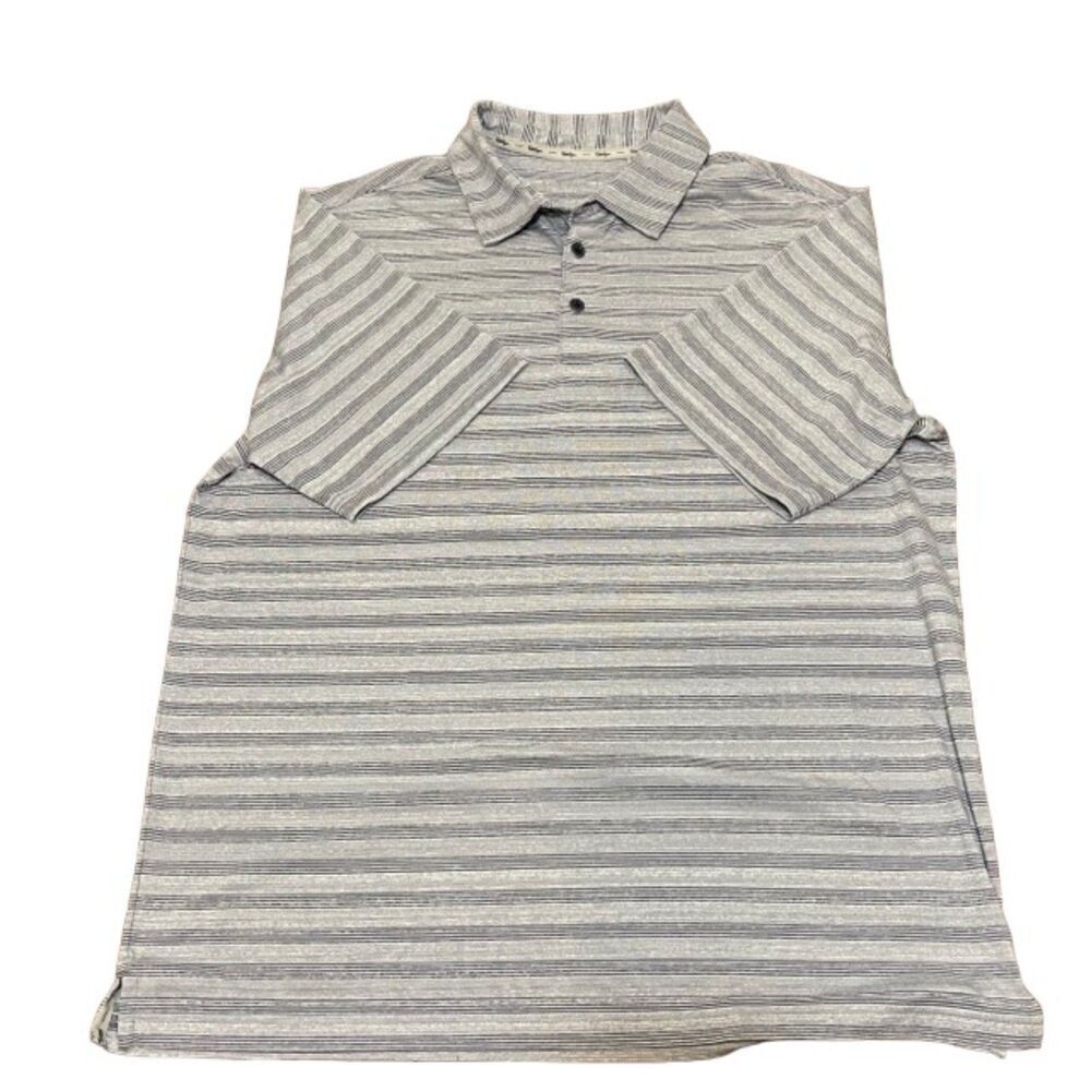 Walter Hagen Men's‎ Golf Polo Navy / Gray Stripe Size Large